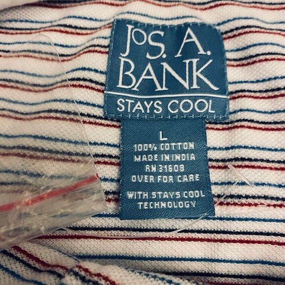 Jos A Bank Stays Cool Striped Polo Size L NWT - Picture 9 of 12